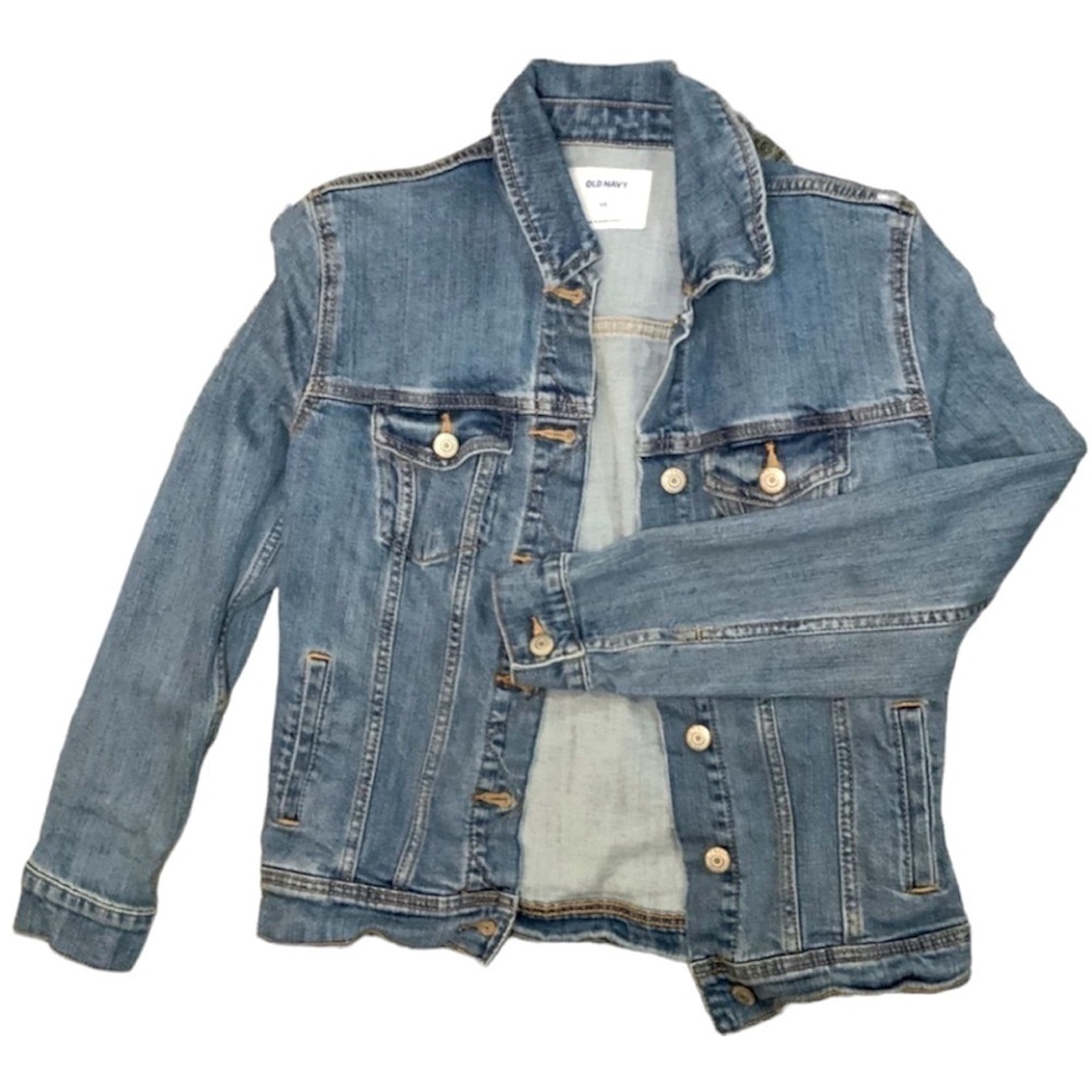 OLD NAVY Crop Denim Jean Jacket Womens Girls Size fits like SM